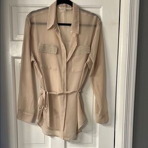 RACHEL Rachel Roy Cream Blouse Lightweight Top